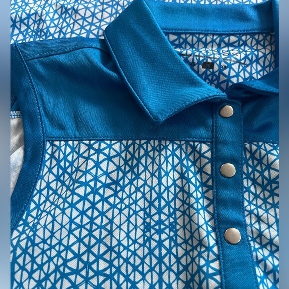 Bermuda Sands Golf Top Polo Harriet Peacock Sleeveless with Snaps Size XS NEW - Picture 3 of 12